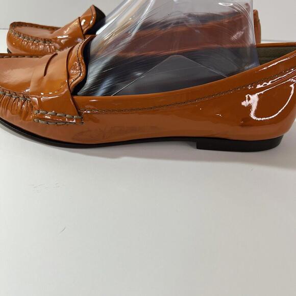 Cole Haan Loafers Womens Size 9.5 B Orange Patent Leather Penny Loafer Flats - Picture 9 of 9